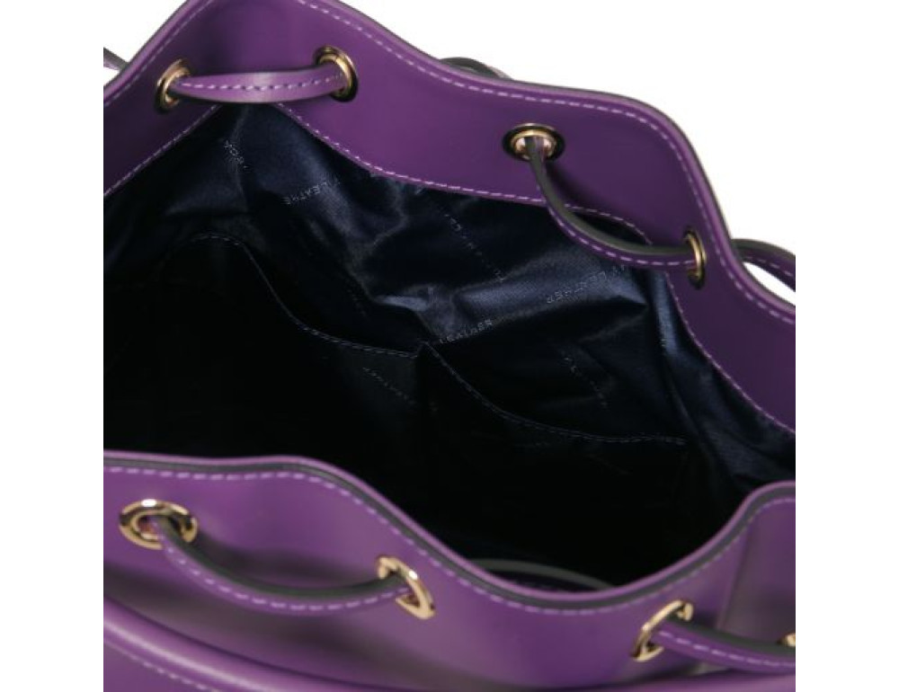 Фіолетова жіноча шкіряна сумка мішок Tuscany Leather Vittoria TL141531 Purple - Фотографія № 6