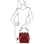 Червона жіноча шкіряна сумка мішок Tuscany Leather Vittoria TL141531 Red - Фотографія № 101