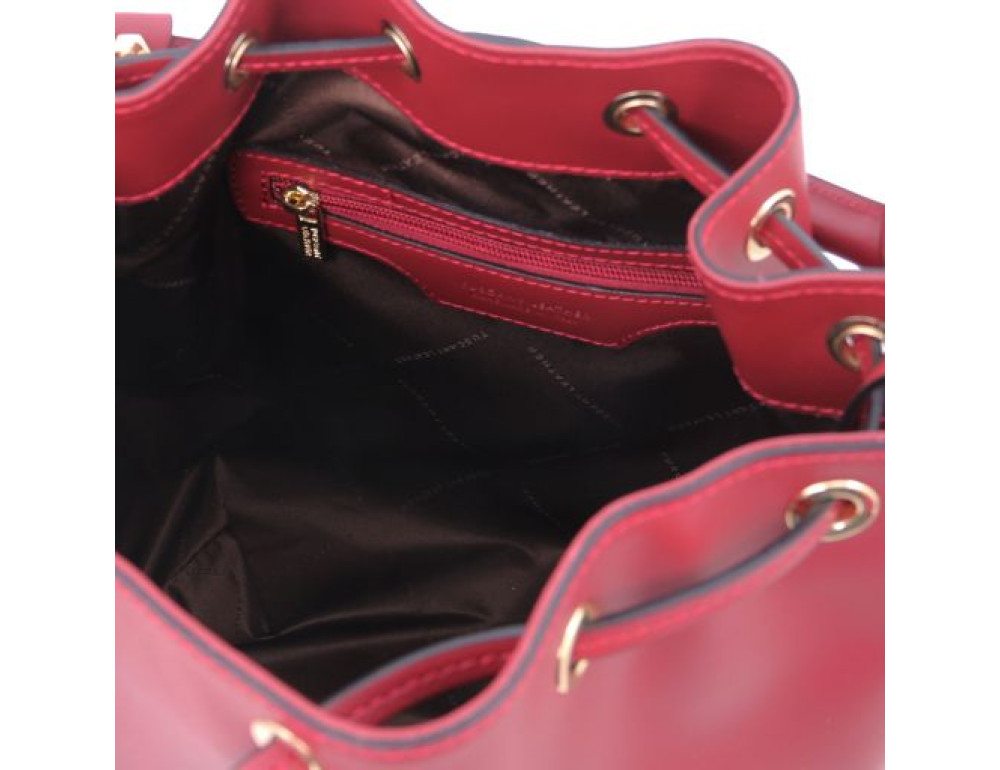 Червона жіноча шкіряна сумка мішок Tuscany Leather Vittoria TL141531 Red - Фотографія № 5