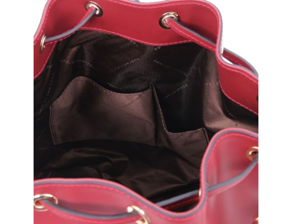 Червона жіноча шкіряна сумка мішок Tuscany Leather Vittoria TL141531 Red - Фотографія № 6