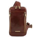 Коричнева чоловіча сумка слінг Tuscany Leather TL141536 Brown - Фотографія № 100