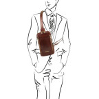 Коричнева чоловіча сумка слінг Tuscany Leather TL141536 Brown - Фотографія № 101