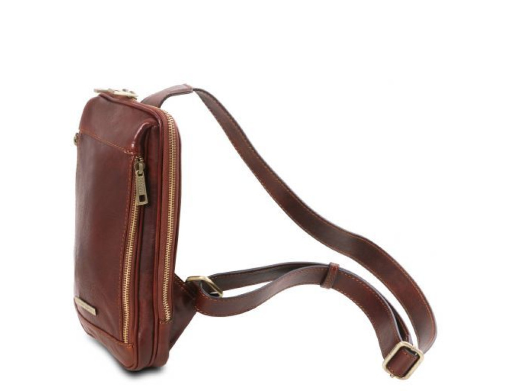 Коричнева чоловіча сумка слінг Tuscany Leather TL141536 Brown - Фотографія № 3