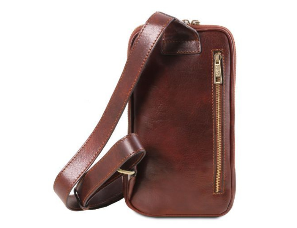 Коричнева чоловіча сумка слінг Tuscany Leather TL141536 Brown - Фотографія № 4