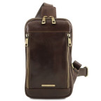 Темно-коричнева молодіжна сумка слінг Tuscany Leather TL141536 Dark Brown - Фотографія № 100
