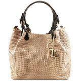 Бежева жіноча шкіряна сумка KEYLUCK Tuscany Leathe TL141573 BEIGE
