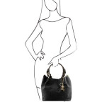 Чорна жіноча шкіряна сумка з плетеної шкіри KEYLUCK Tuscany Leathe TL141573 Black - Фотографія № 101
