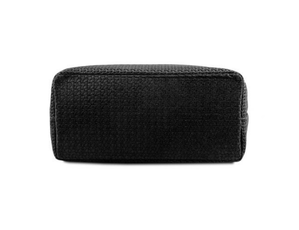 Чорна жіноча шкіряна сумка з плетеної шкіри KEYLUCK Tuscany Leathe TL141573 Black - Фотографія № 4