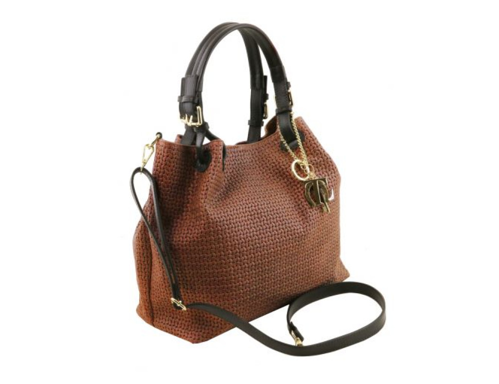 Жіноча шкіряна сумка коньячного кольору KEYLUCK Tuscany Leathe TL141573 CINNAMON - Фотографія № 3