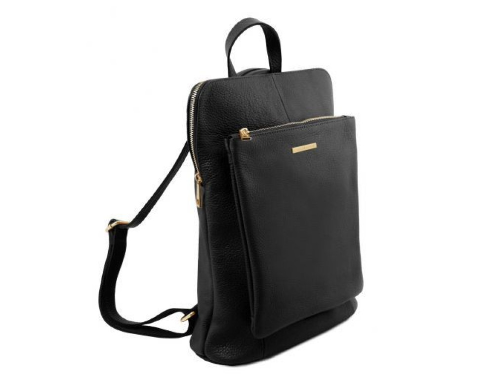 Велика шкіряна сумка-рюкзак жіноча Tuscany Leather TL141682 Black - Фотографія № 2