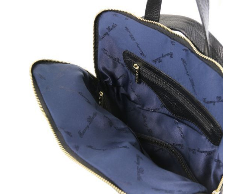 Велика шкіряна сумка-рюкзак жіноча Tuscany Leather TL141682 Black - Фотографія № 4