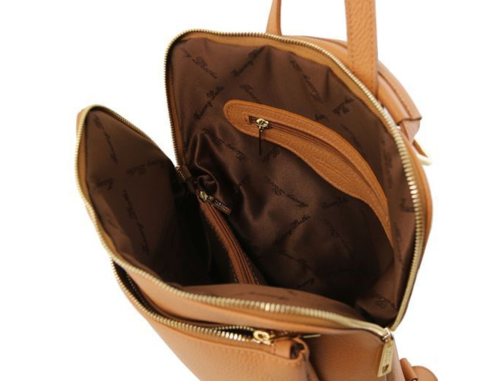 Коричневая кожаная сумка-трансформер женская Tuscany Leather TL141682 Brown - Фото № 6