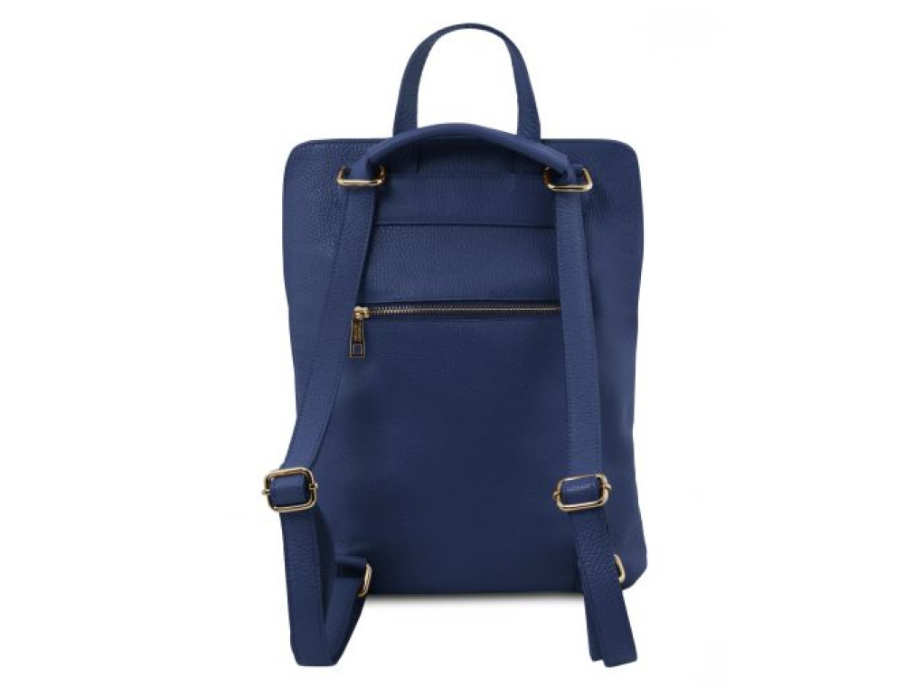 Темно-синій жіночий рюкзак-сумка зі шкіри Tuscany Leather TL141682 Dark Blue - Фотографія № 2