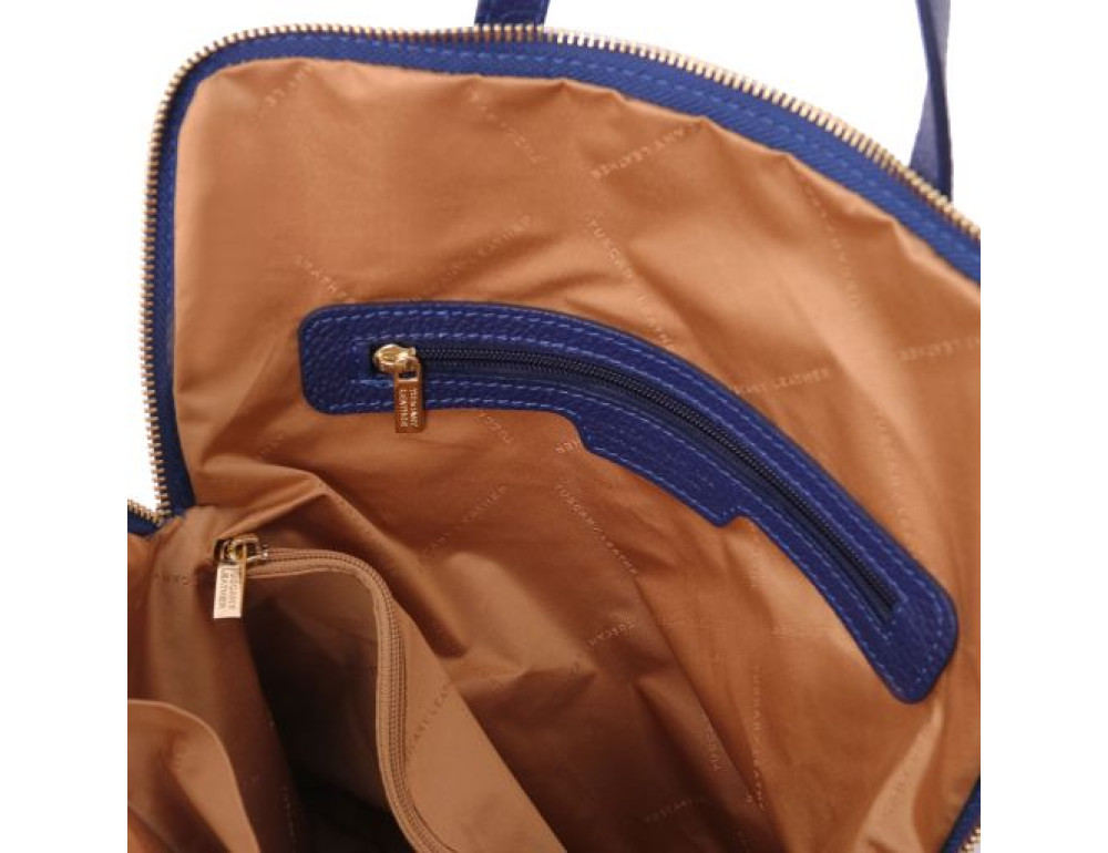 Темно-синій жіночий рюкзак-сумка зі шкіри Tuscany Leather TL141682 Dark Blue - Фотографія № 4