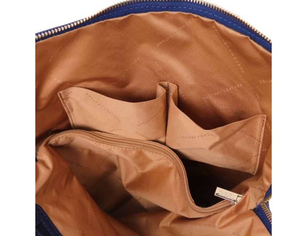 Темно-синій жіночий рюкзак-сумка зі шкіри Tuscany Leather TL141682 Dark Blue - Фотографія № 5