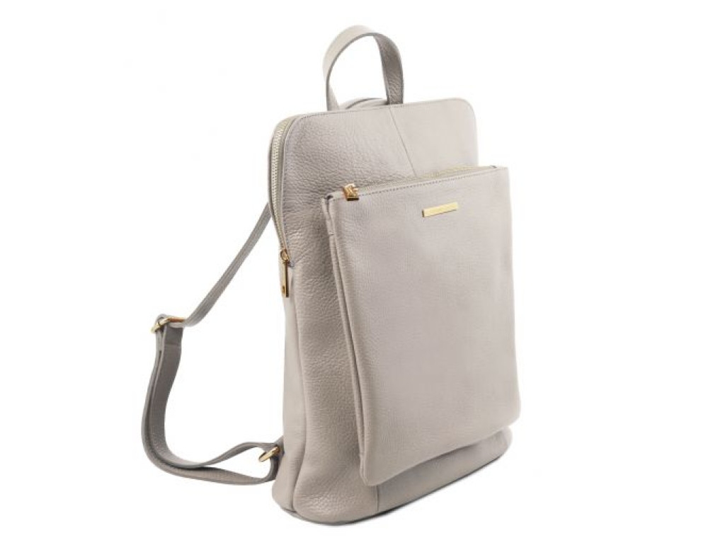 Женский кожаный рюкзак серого цвета Tuscany Leather TL141682 Light Gray - Фото № 2
