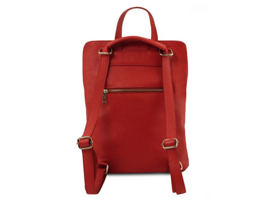 Червоний шкіряний рюкзак жіночий Tuscany Leather TL141682 Red - Фотографія № 3