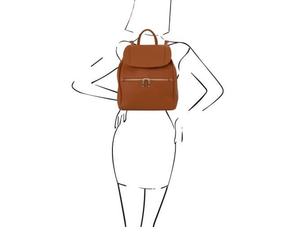 Жіночий шкіряний рюкзак з клапаном Tuscany Leather TL141697 Brown - Фотографія № 2