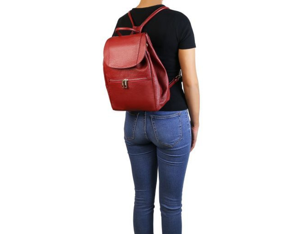 Червоний жіночий шкіряний рюкзак Tuscany Leather TL141697 Red - Фотографія № 2