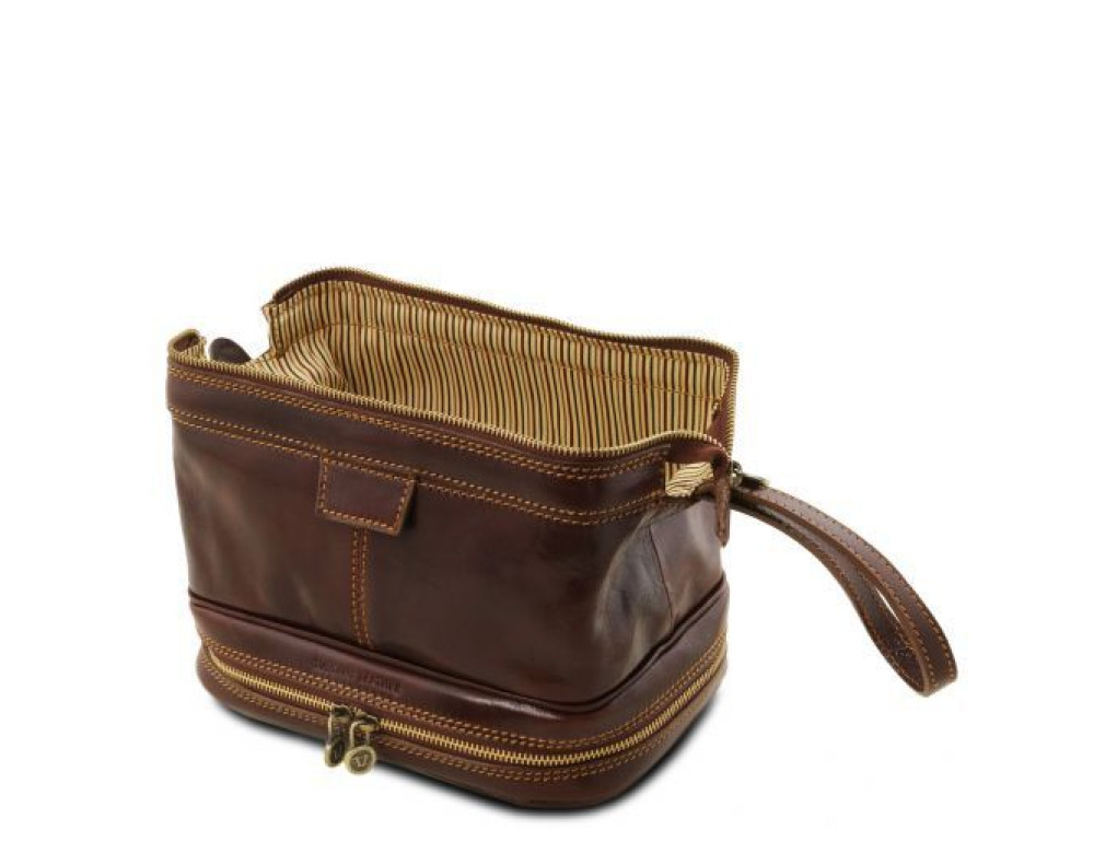 Світло-коричнева шкіряна косметичка Tuscany Leather TL141717 Med - Фотографія № 3