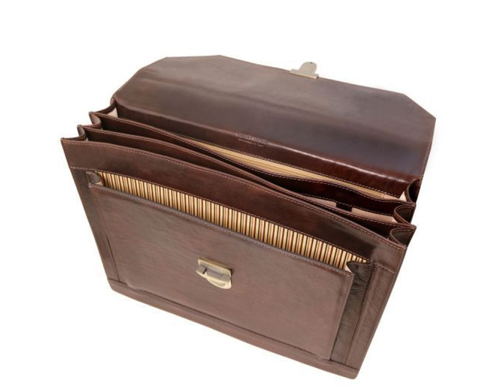 Чорний шкіряний портфель чоловічий Tuscany Leather TL141732 Black - Фотографія № 5