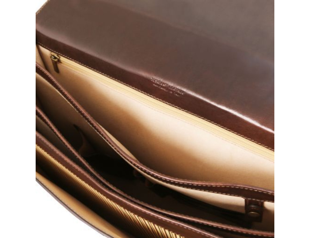 Чорний шкіряний портфель чоловічий Tuscany Leather TL141732 Black - Фотографія № 7