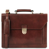 Коричневий шкіряний портфель Tuscany Leather TL141732 Brown
