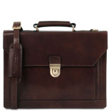 Темно-коричневий шкіряний чоловічий портфель Tuscany Leather TL141732 Dark Brown