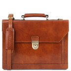 Світло-коричневий шкіряний портфель чоловічий Tuscany Leather TL141732 Med - Фотографія № 100