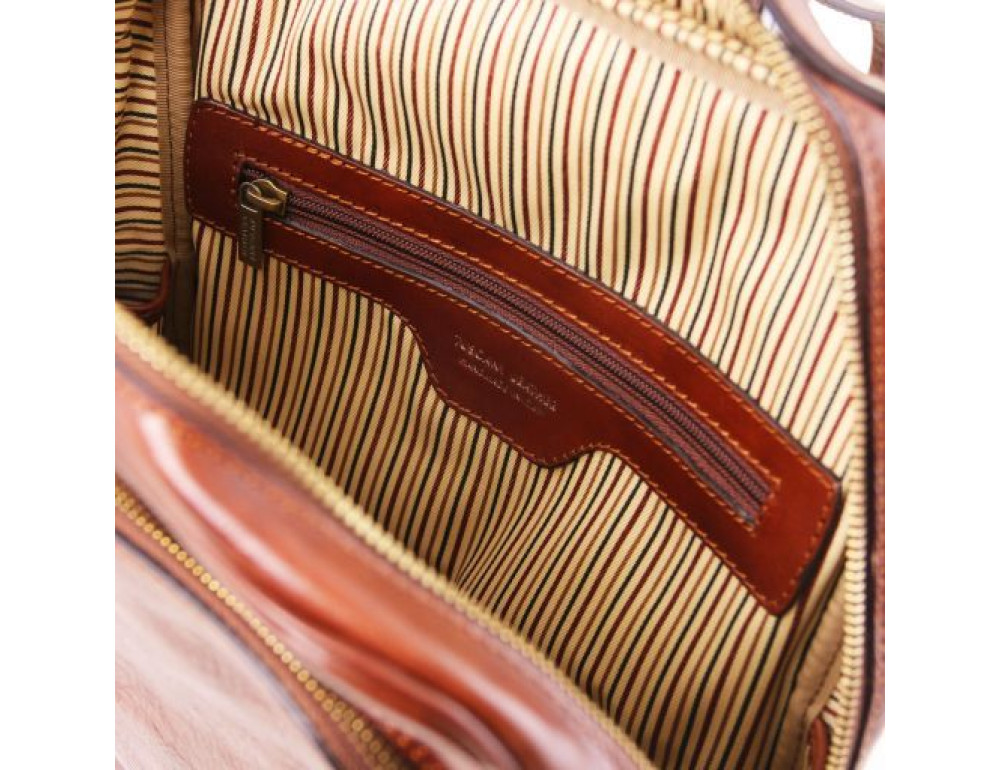 Світло-коричневий шкіряний рюкзак BANGKOK Tuscany Leather TL141793 Med - Фотографія № 8
