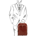 Коричневий шкіряний рюкзак унісек BANGKOK Tuscany Leather TL141793 Brown - Фотографія № 101