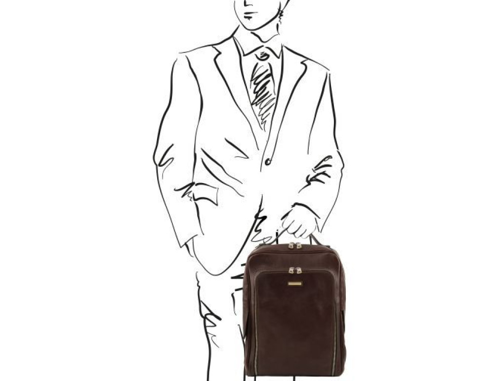 Темно-коричневий шкіряний рюкзак BANGKOK Tuscany Leather TL141793 Dark Brown - Фотографія № 2
