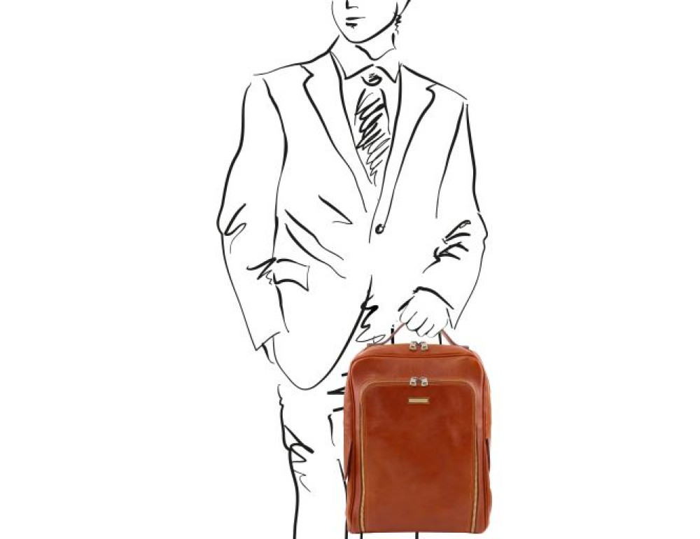 Світло-коричневий шкіряний рюкзак BANGKOK Tuscany Leather TL141793 Med - Фотографія № 2