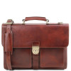 Коричневий шкіряний портфель чоловічий Tuscany Leather TL141825 Brown