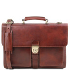 Коричневий шкіряний портфель чоловічий Tuscany Leather TL141825 Brown - Фотографія № 100
