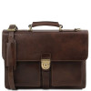 Темно-коричневий італійський портфель з натуральної шкіри Tuscany Leathe TL141825 Dark Brown