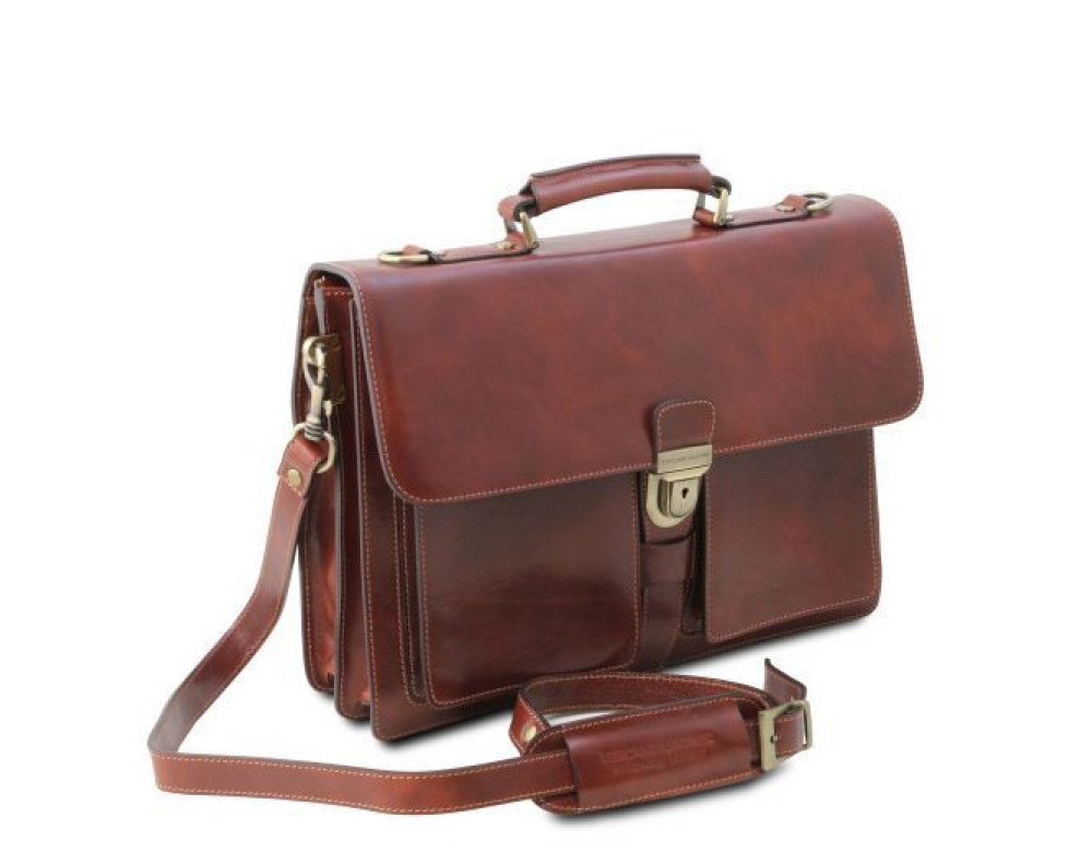 Великий чорний портфель Tuscany Leathe TL141825 Black - Фотографія № 4