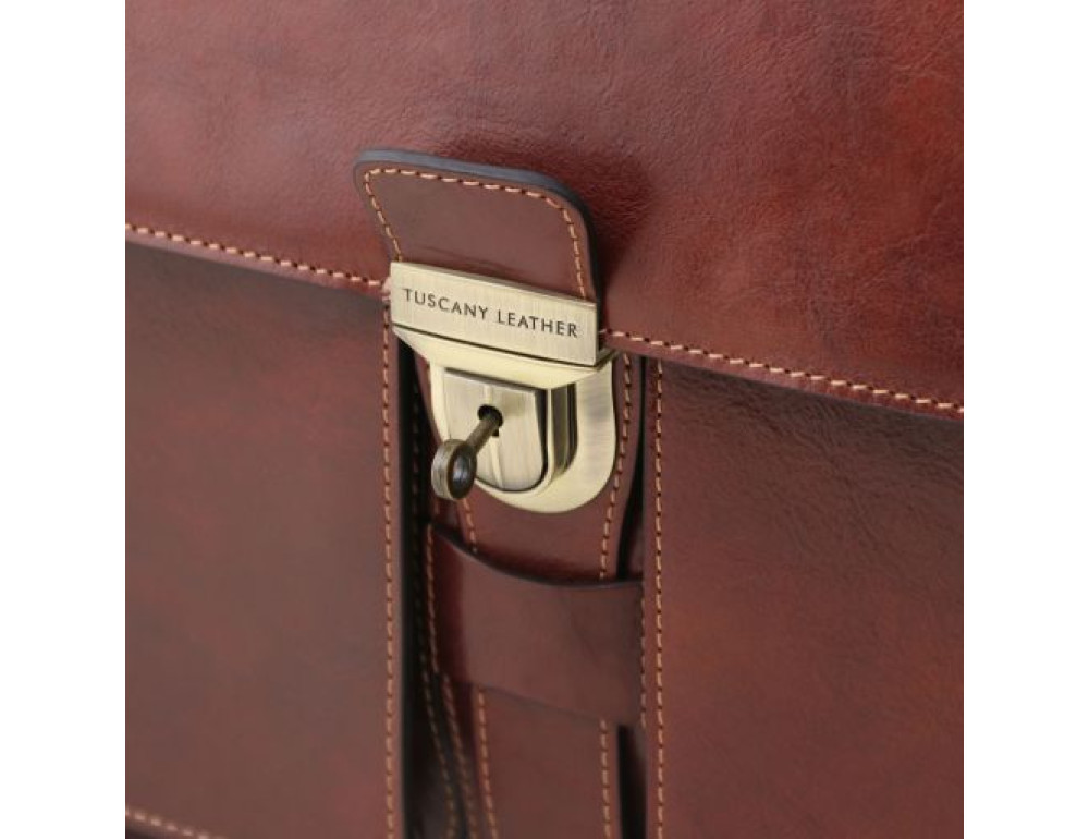 Великий чорний портфель Tuscany Leathe TL141825 Black - Фотографія № 6