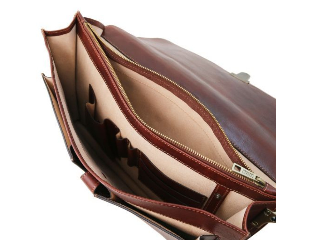Великий чорний портфель Tuscany Leathe TL141825 Black - Фотографія № 10