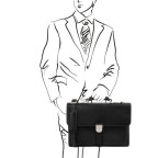 Великий чорний портфель Tuscany Leathe TL141825 Black - Фотографія № 101