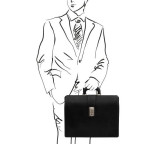 Чоловік шкіряний саквояж-портфель Tuscany Leather TL141826 Black - Фотографія № 101