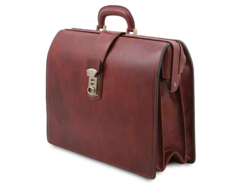 Чоловік шкіряний саквояж-портфель Tuscany Leather TL141826 Black - Фотографія № 3