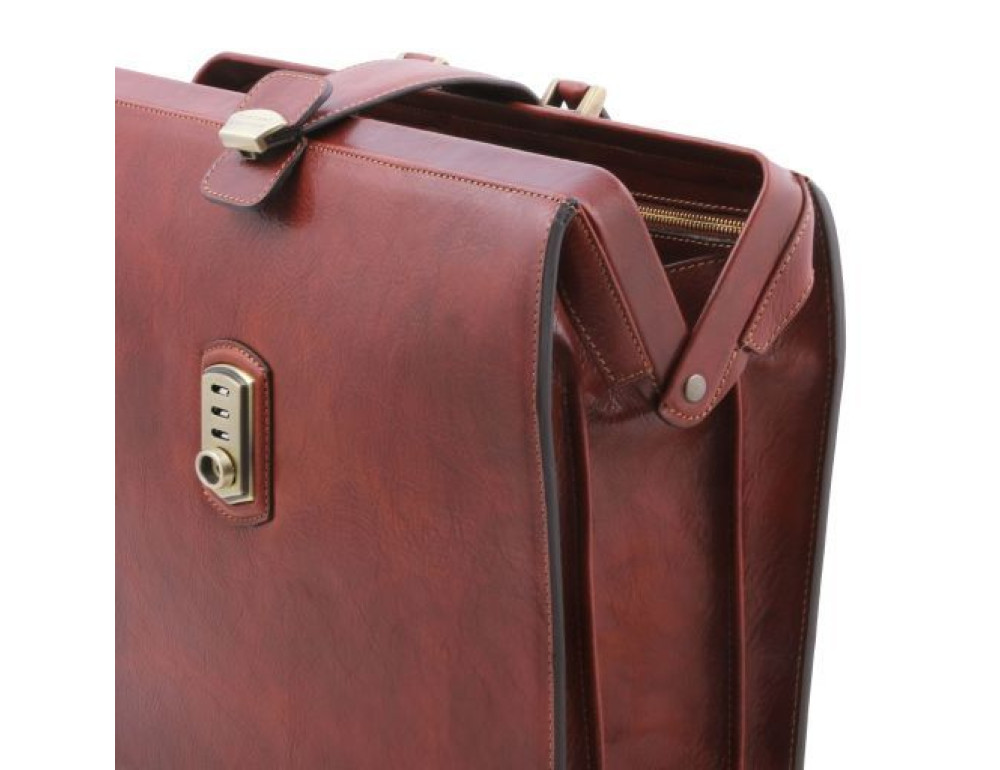 Чоловік шкіряний саквояж-портфель Tuscany Leather TL141826 Black - Фотографія № 5