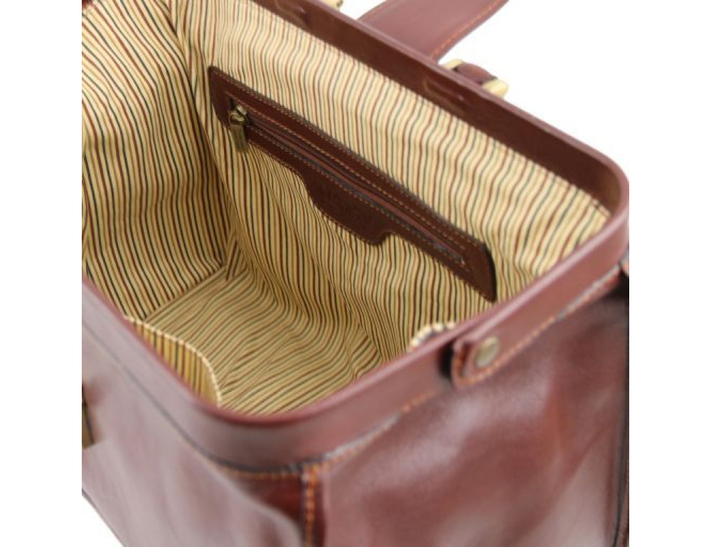 Кожаный мужской саквояж светло-коричневого цвета Tuscany Leather TL141852 Med - Фото № 7