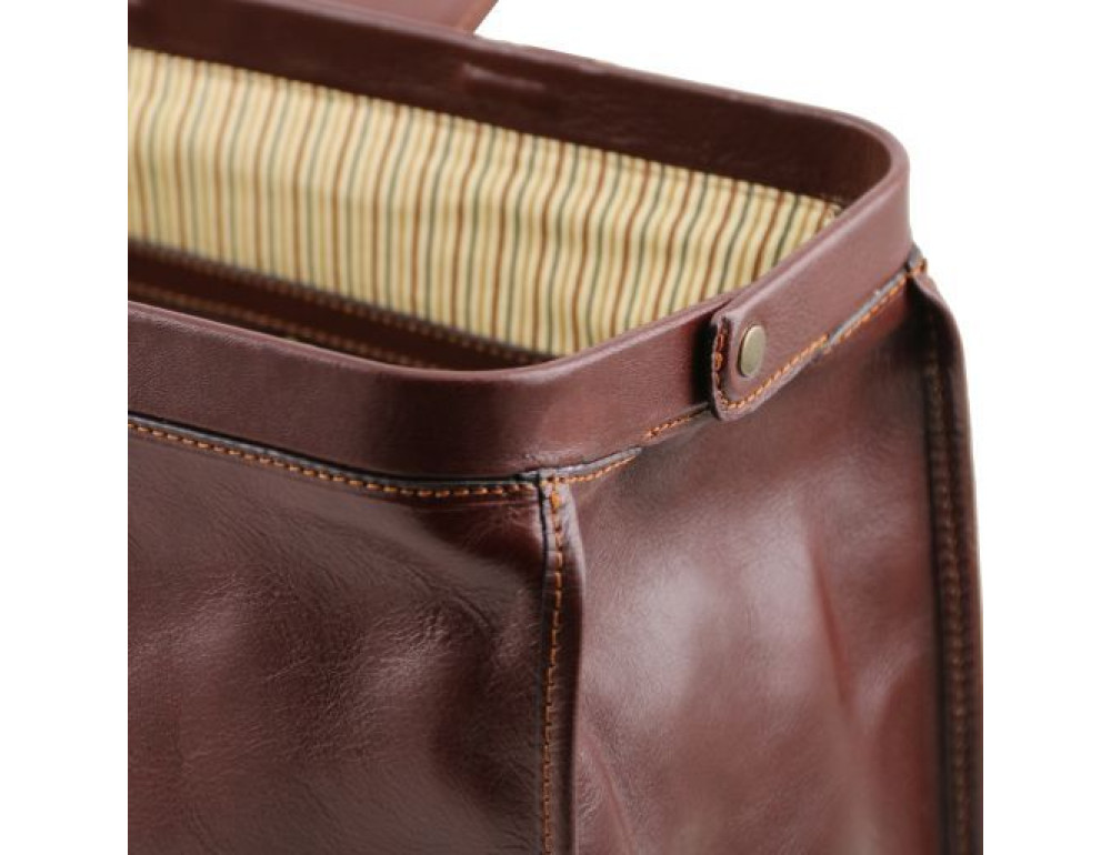 Кожаный мужской саквояж светло-коричневого цвета Tuscany Leather TL141852 Med - Фото № 9