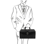 Мужской кожаный саквояж чёрного цвета Tuscany Leather TL141852 Black - Фото № 101