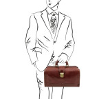 Мужской кожаный саквояж коричневого цвета Tuscany Leather TL141852 Brown - Фото № 101
