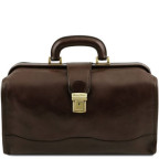 Мужской кожаный саквояж маленького размера Tuscany Leather TL141852 Dark Brown - Фото № 100