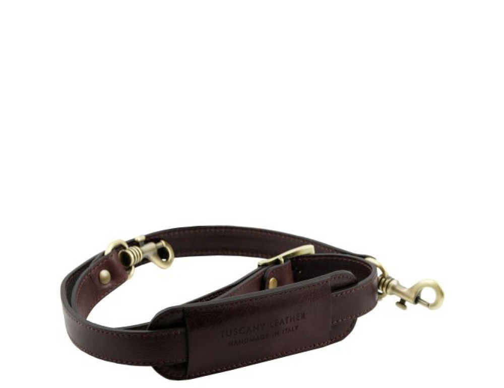 Темно-коричневий шкіряний чемодан з плечовим ременем Tuscany Leather TL141888 Dark Brown - Фотографія № 3