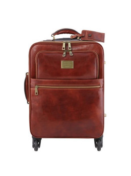 Большой коричневый чемодан из натуральной кожи Tuscany Leather TL141911 Brown